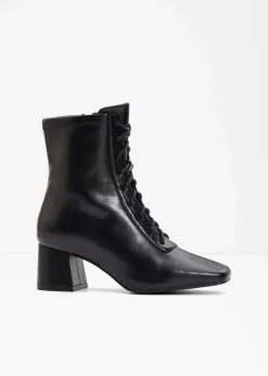 Schnürstiefeletten mit Blockabsatz