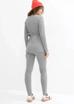 Set aus Umstands-Wickelshirt mit bequemer Leggings (2-tlg.Set)