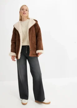 Shearling Jacke mit Kapuze