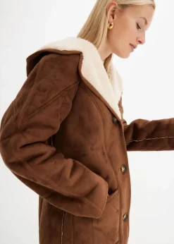 Shearling Jacke mit Kapuze