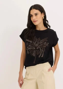 Shirt aus Baumwolle mit Nietenapplikation