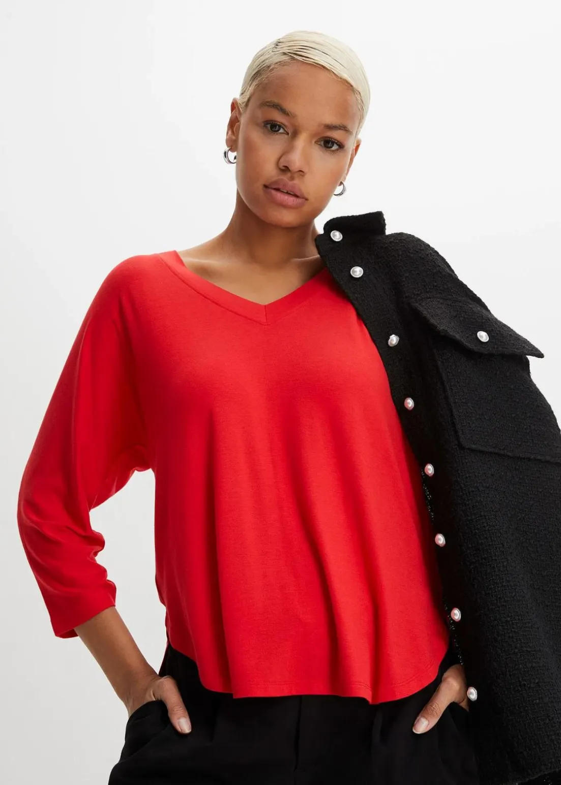 Shirt aus fließendem Viskose-Mix