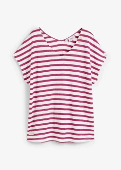 Shirt aus reinem Leinen mit Fledermausärmeln