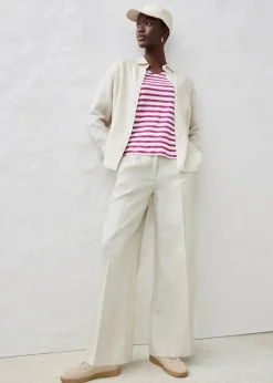 Shirt aus reinem Leinen mit Fledermausärmeln