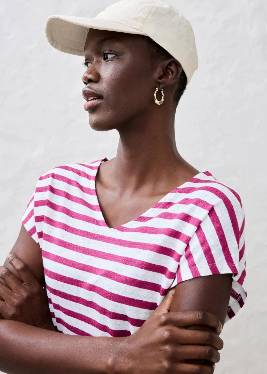 Shirt aus reinem Leinen mit Fledermausärmeln