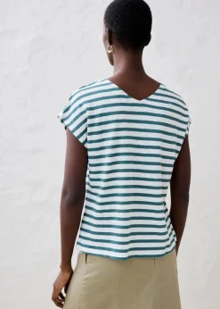 Shirt aus reinem Leinen mit Fledermausärmeln