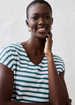 Shirt aus reinem Leinen mit Fledermausärmeln