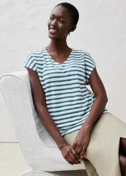 Shirt aus reinem Leinen mit Fledermausärmeln