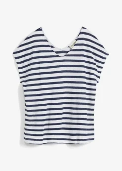 Shirt aus reinem Leinen mit Fledermausärmeln