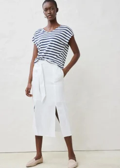 Shirt aus reinem Leinen mit Fledermausärmeln