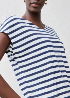 Shirt aus reinem Leinen mit Fledermausärmeln