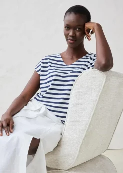 Shirt aus reinem Leinen mit Fledermausärmeln