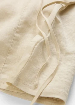 Shirt aus reinem Leinen mit Webbesatz