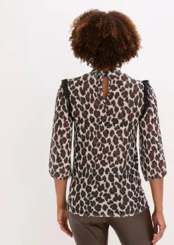 Shirt aus softem Mesh mit Spitze