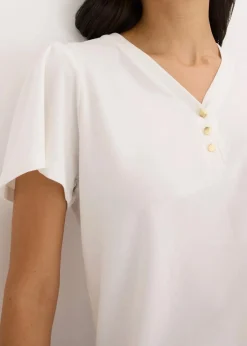 Shirt aus Viskose mit Knöpfen