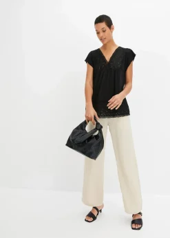 Shirt in Viskose-Baumwoll-Mix