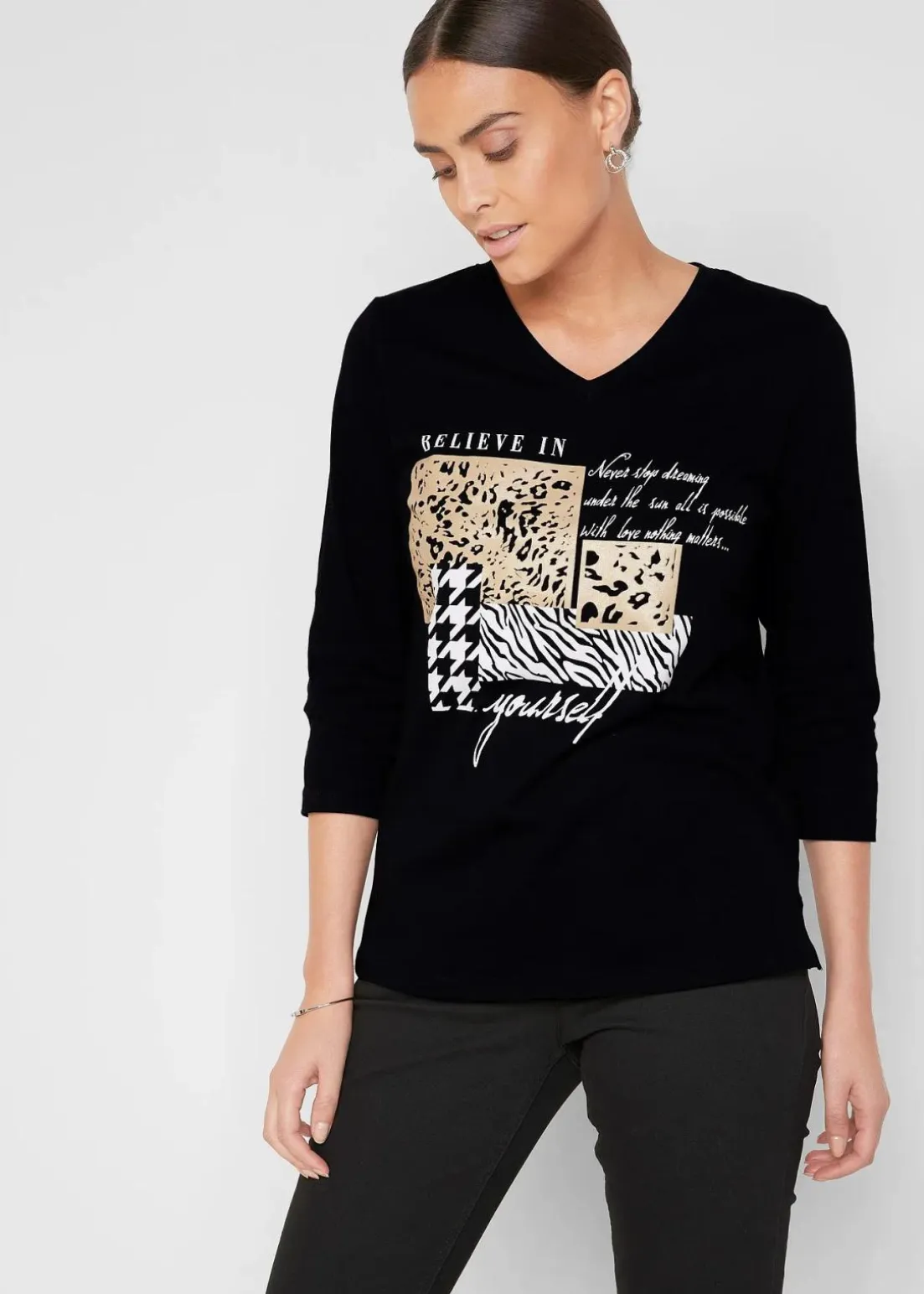 Shirt mit 3/4 Ärmel