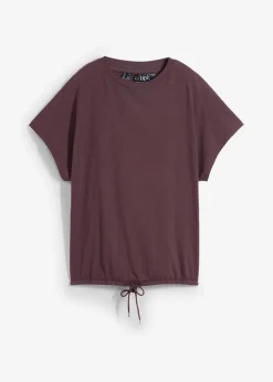 Shirt mit Bindedetail am Saum aus Baumwolle-Viskose-Mix