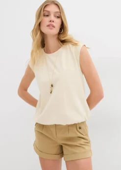 Shirt mit elastischem Bündchen