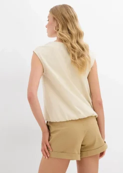 Shirt mit elastischem Bündchen