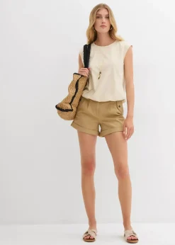 Shirt mit elastischem Bündchen