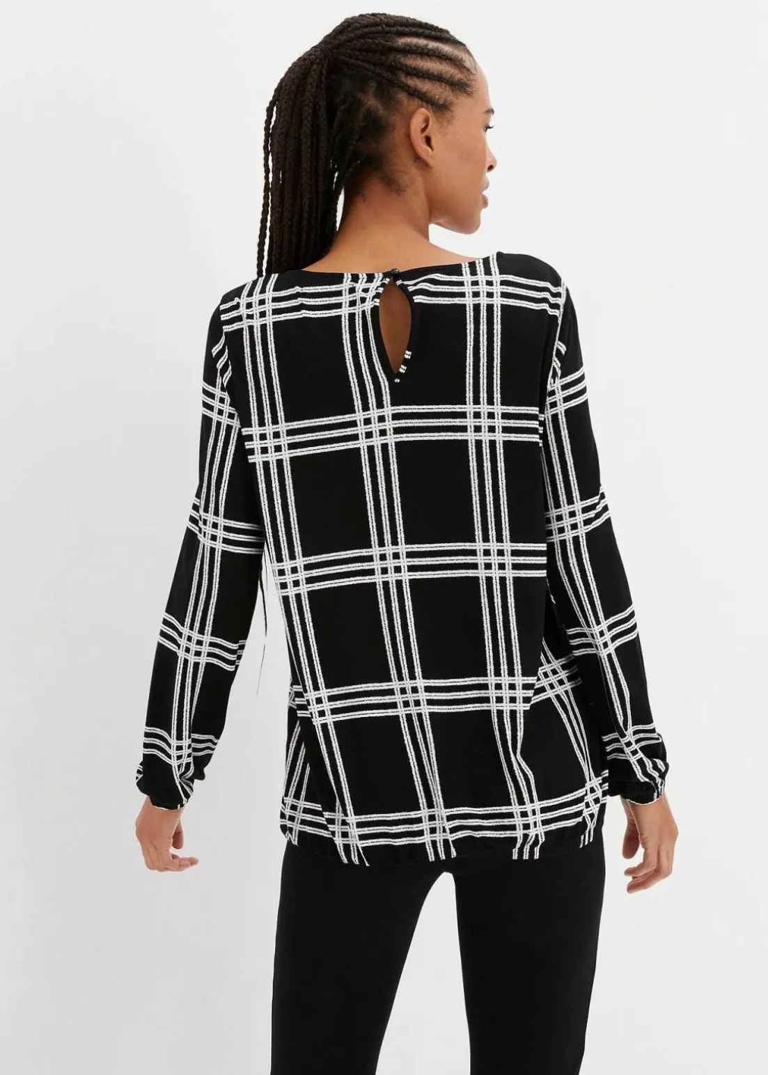 Shirt mit elastischem Saum, langarm