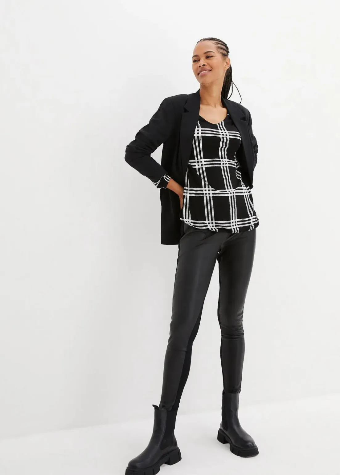 Shirt mit elastischem Saum, langarm