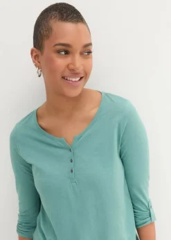 Shirt mit Knopfleiste aus reiner Bio-Baumwolle