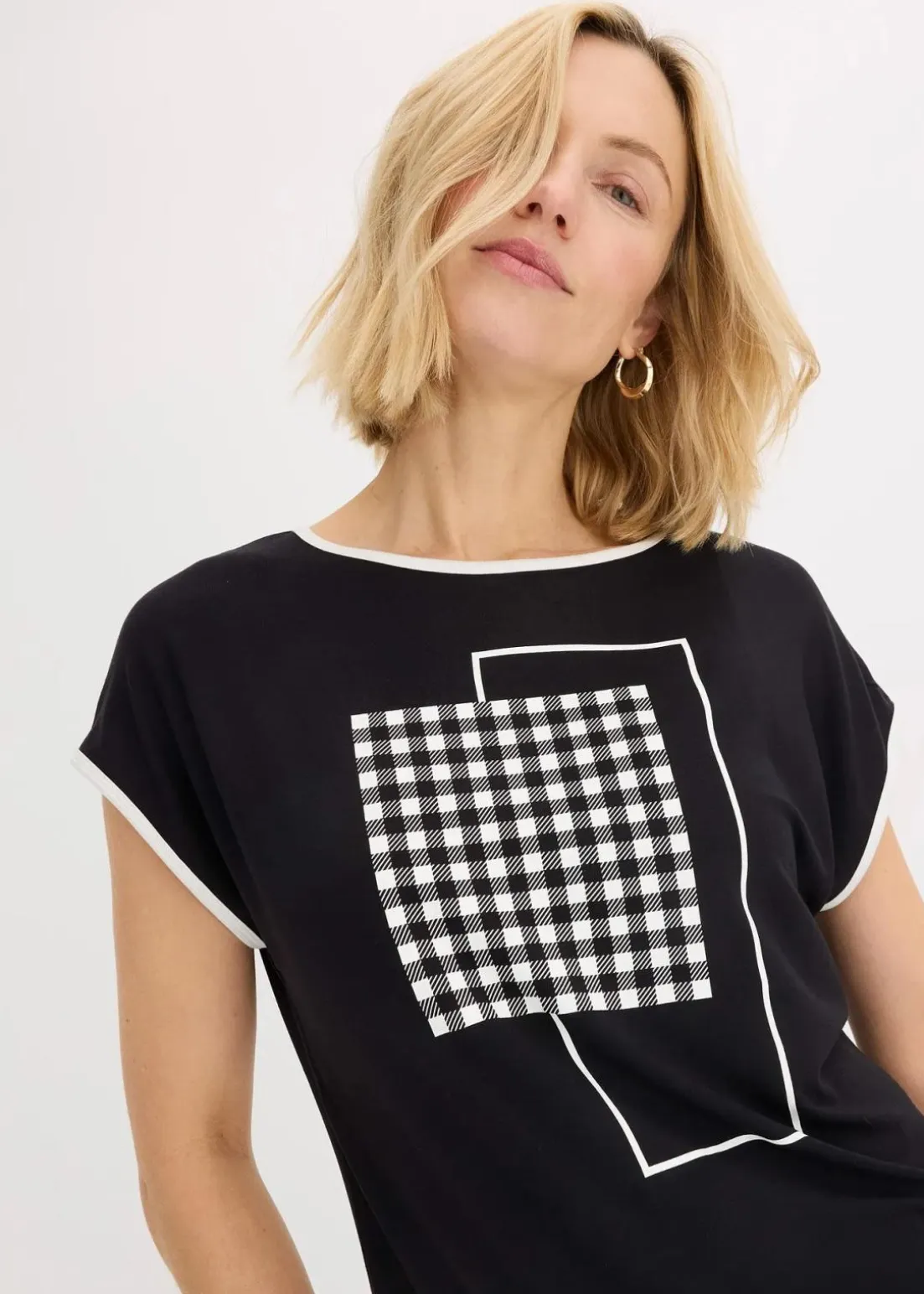 Shirt mit Kontrast Piping