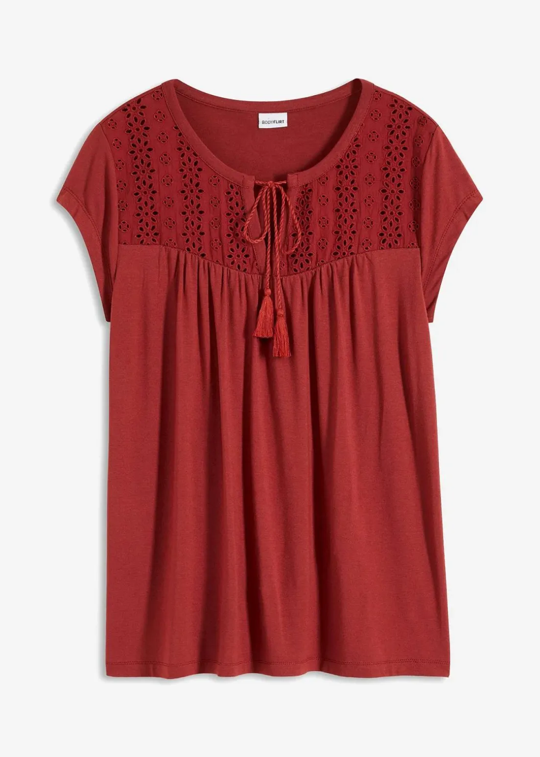 Shirt mit Lochstickerei