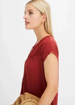 Shirt mit Lochstickerei