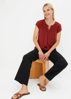 Shirt mit Lochstickerei