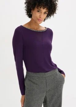 Shirt mit Mesheinsatz und Glitzersteinchen