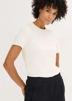 Shirt mit Perlen-Applikation