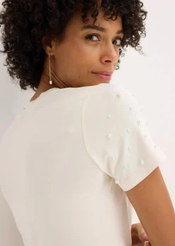 Shirt mit Perlen-Applikation