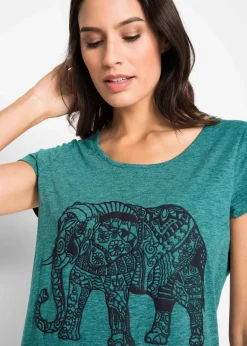 Shirt mit platziertem Print aus Bio-Baumwolle, kurzarm