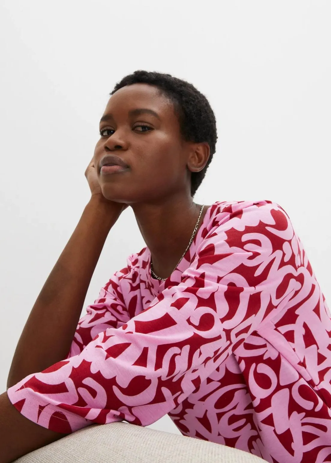 Shirt mit Rundhals-Ausschnitt, ¾-Arm