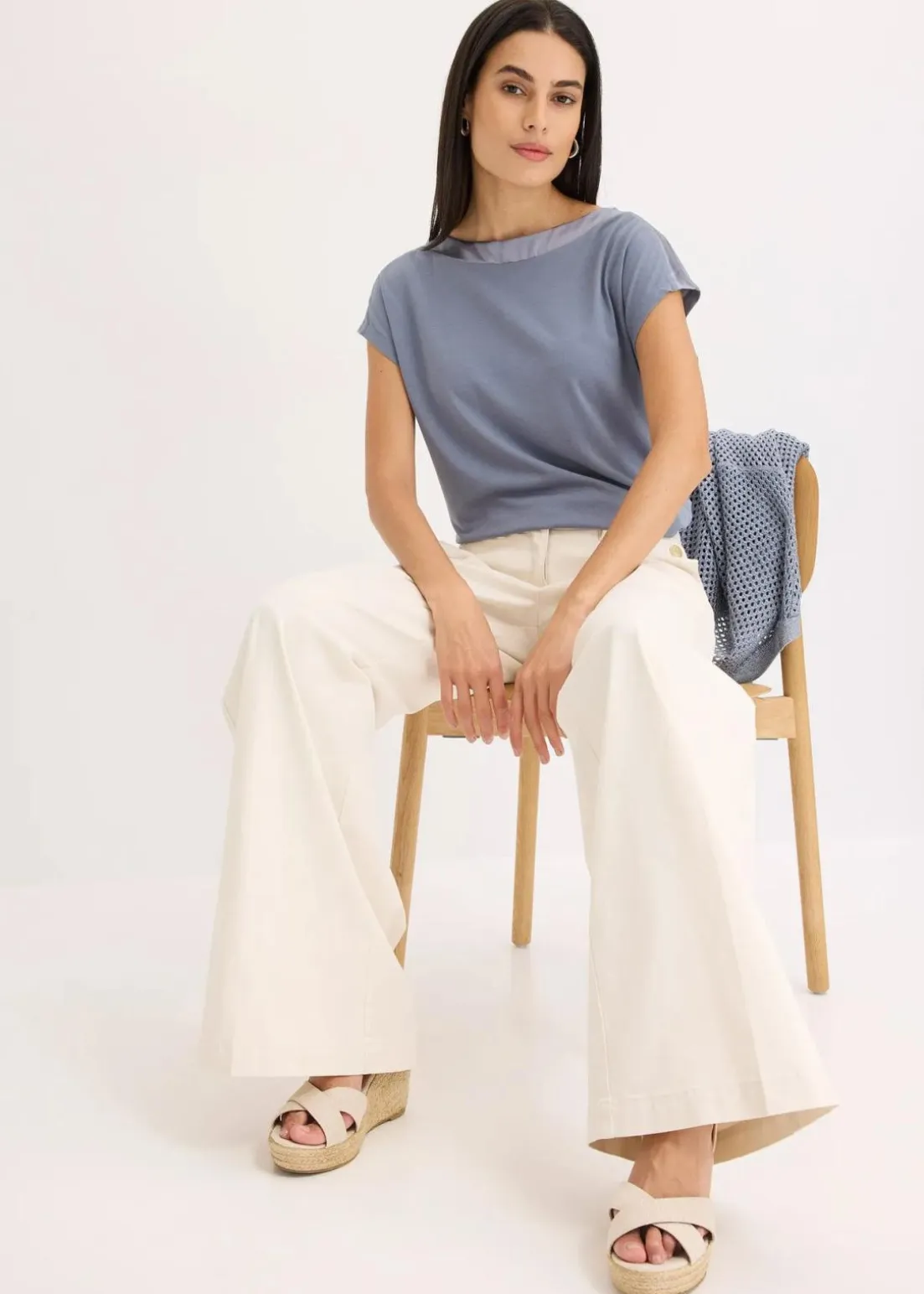 Shirt mit Satinpasse