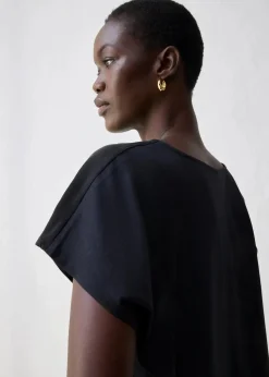 Shirt mit Seidenanteil und Webeinsatz