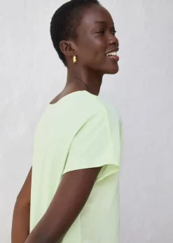 Shirt mit Seidenanteil und Webeinsatz