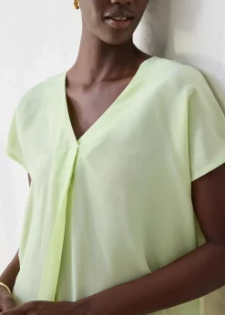 Shirt mit Seidenanteil und Webeinsatz