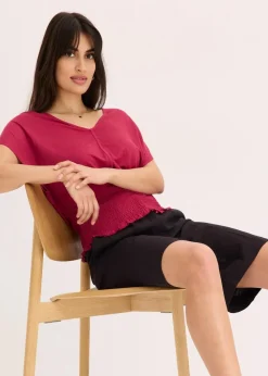 Shirt mit Smock-Saum