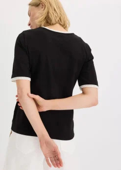 Shirt mit Spitzenborte