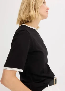 Shirt mit Spitzenborte