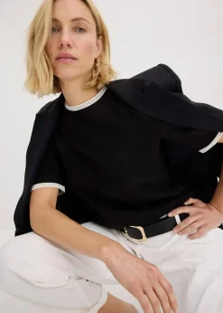 Shirt mit Spitzenborte