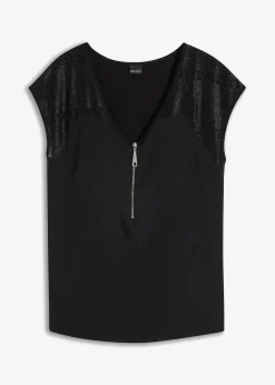 Shirt mit Spitzeneinsatz