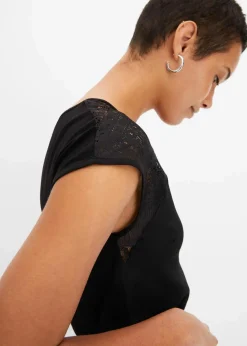 Shirt mit Spitzeneinsatz