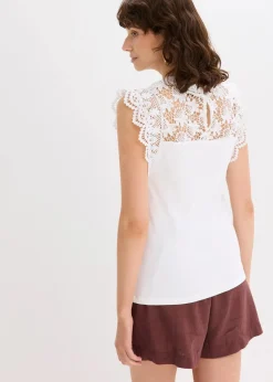 Shirt mit Spitzeneinsatz