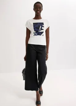 Shirt mit Viskose und Glitzersteinen