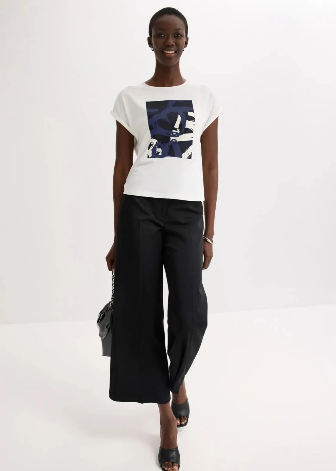 Shirt mit Viskose und Glitzersteinen